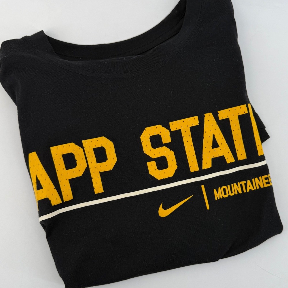 Nike‎ App State Mountaineers Dri-FIT T-Shirt Black Yellow Men's Small